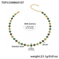 TXP533-Green Zircon Necklace 35.5+7cm