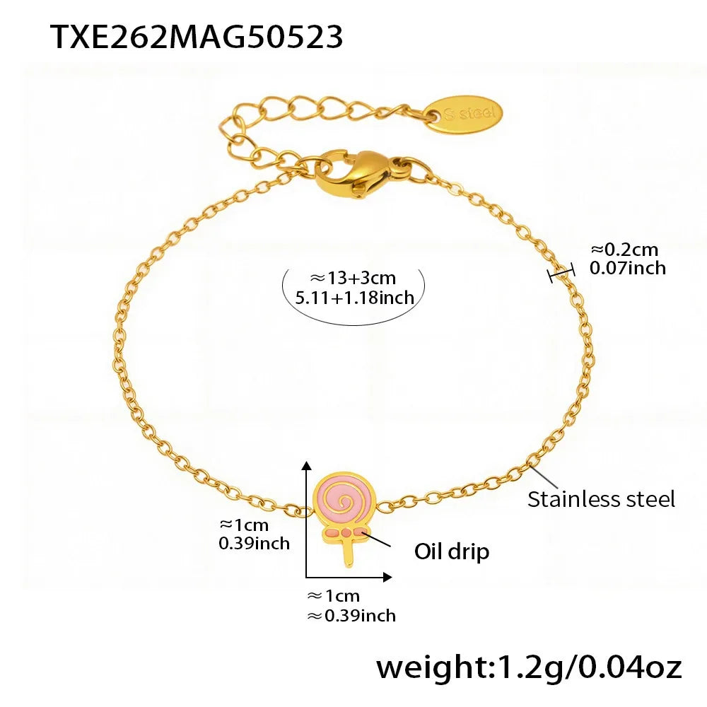 316L Stainless Steel Hand-Painted Enamel Lollipop Jewelry Collection - Image 8