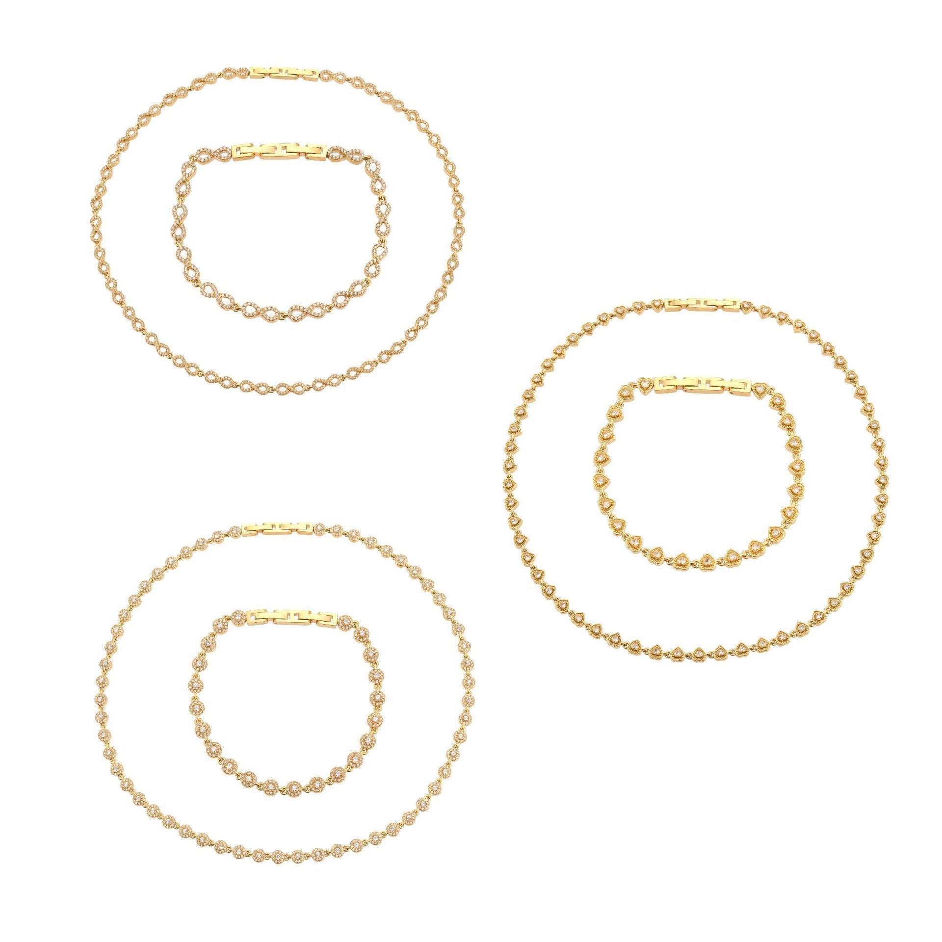 316L Stainless Steel Hand-Set 5A Zircon Interlocking Clasp Bracelet & Necklace - Image 13