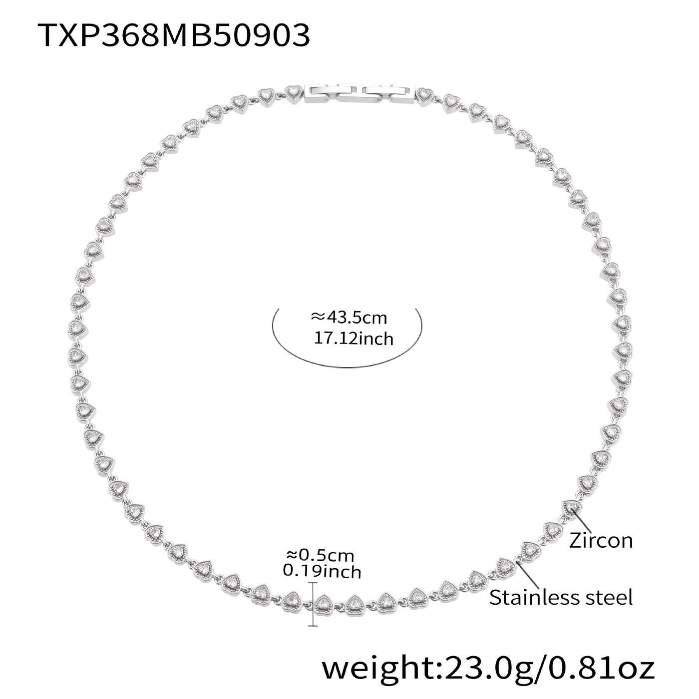 316L Stainless Steel Hand-Set 5A Zircon Interlocking Clasp Bracelet & Necklace - Image 14