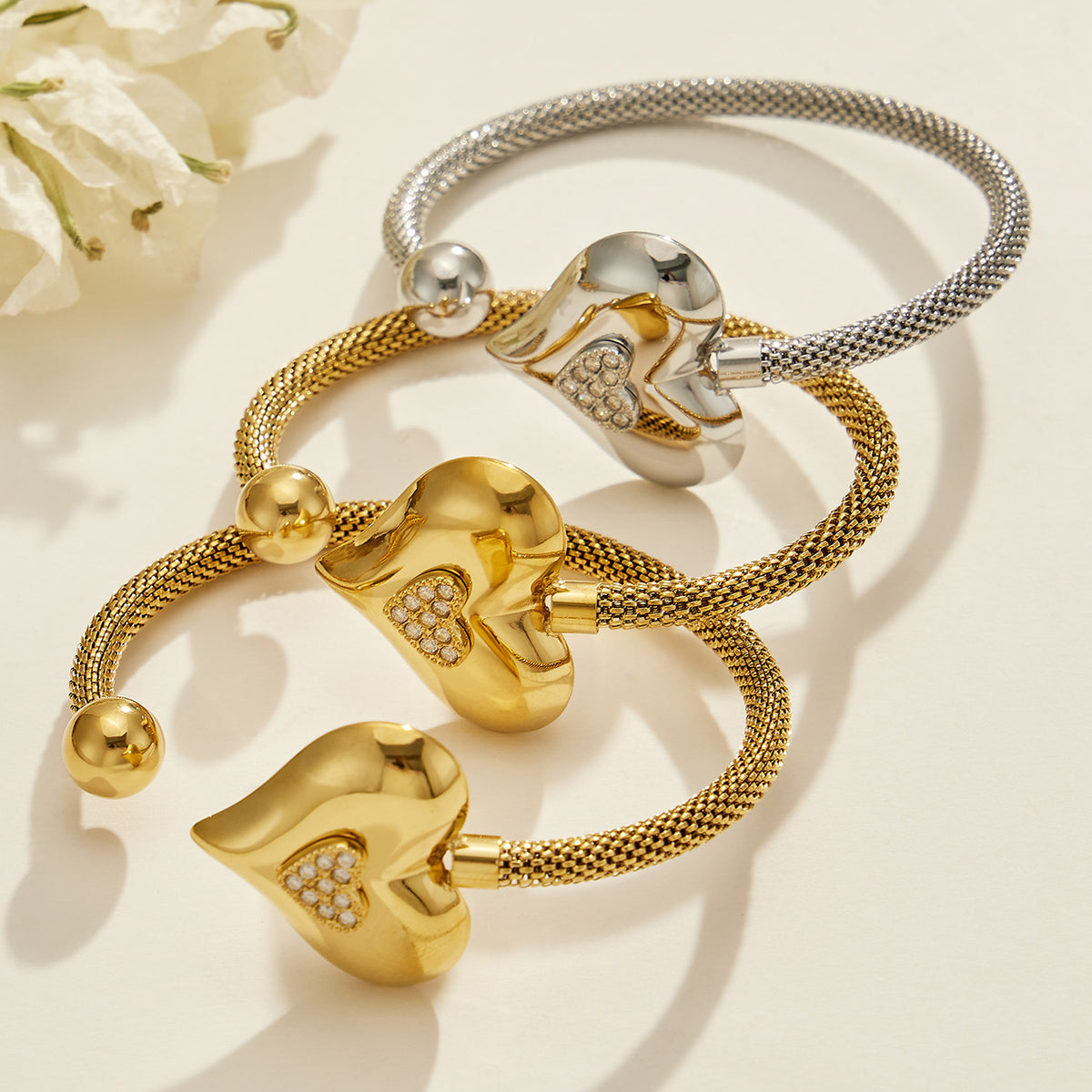 316L Stainless Steel 18K PVD Gold Heart Necklace made with 316L stainless steel and 18K PVD gold finish for wholesale jewelry buyers - image 10