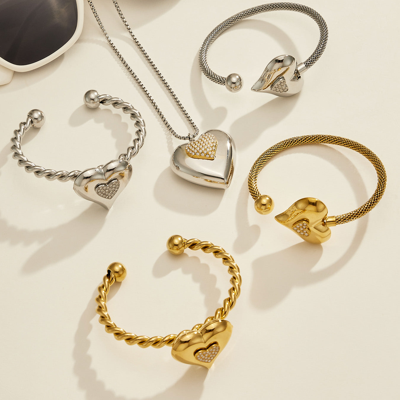 316L Stainless Steel 18K PVD Gold Heart Necklace made with 316L stainless steel and 18K PVD gold finish for wholesale jewelry buyers - image 13