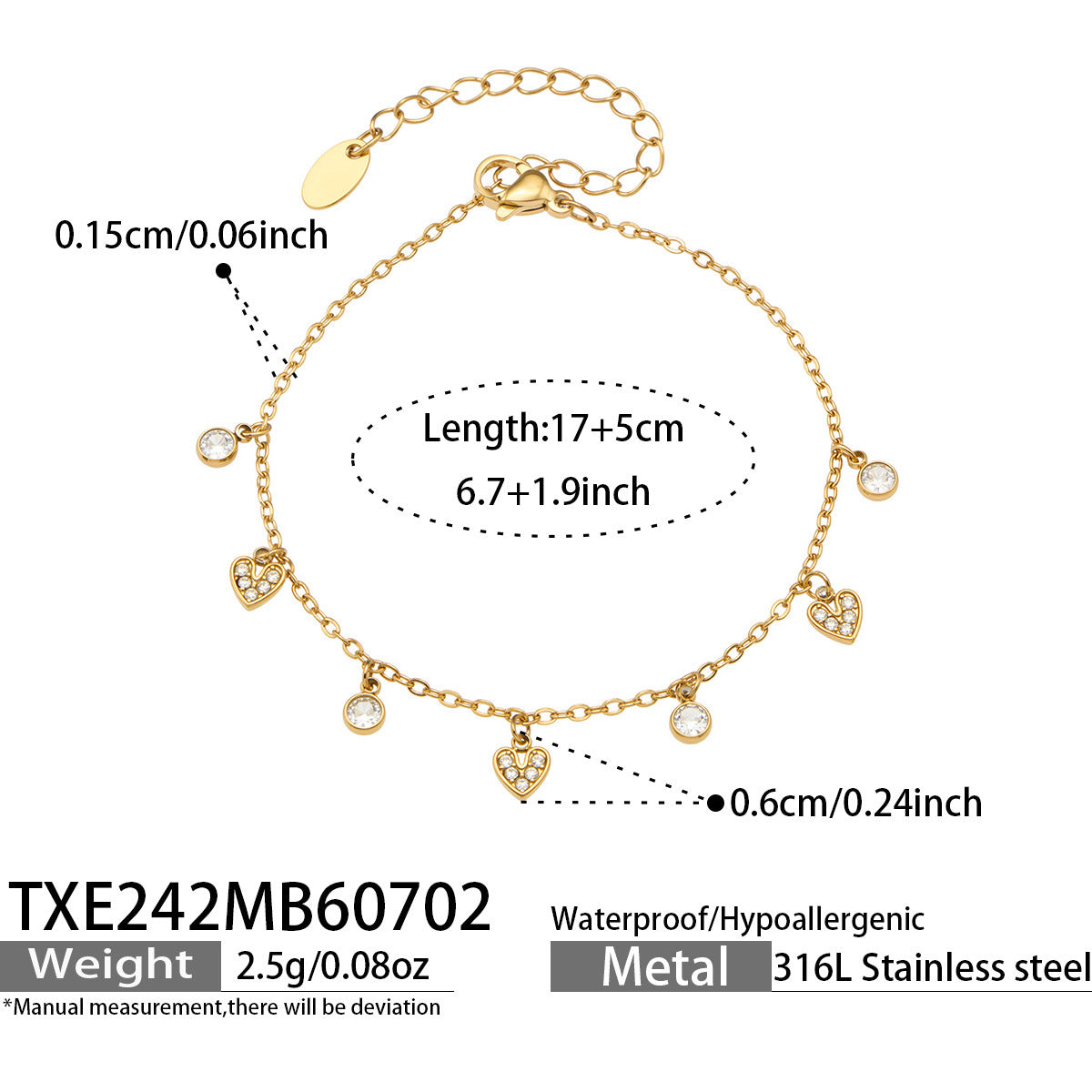 316L Stainless Steel 18K PVD Gold Heart Necklace made with 316L stainless steel and 18K PVD gold finish for wholesale jewelry buyers - image 14