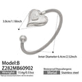 Bangle / B款爱心锆石Steel开口 / Default