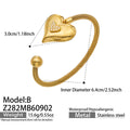 Bangle / B款爱心锆石Gold开口 / Default