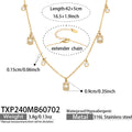 Necklace / Square Zircon Gold / 5cm