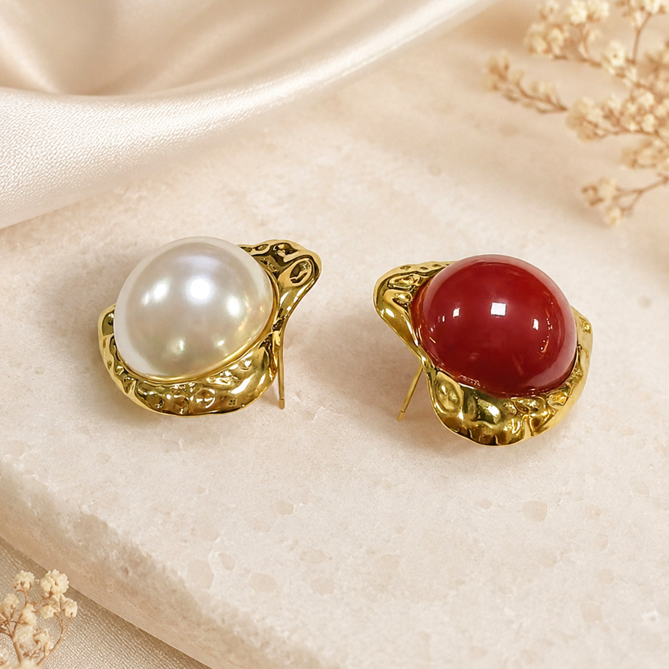 316L Stainless Steel 18K PVD Gold Heart Pearl Earrings made with 316L stainless steel and 18K PVD gold finish for wholesale jewelry buyers - image 12