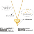 Molten Heart Zircon Pendant - Gold - 40 + 5 cm / 5cm