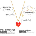 Red Resin Heart Pendant - Gold - 40 + 5 cm / 5cm