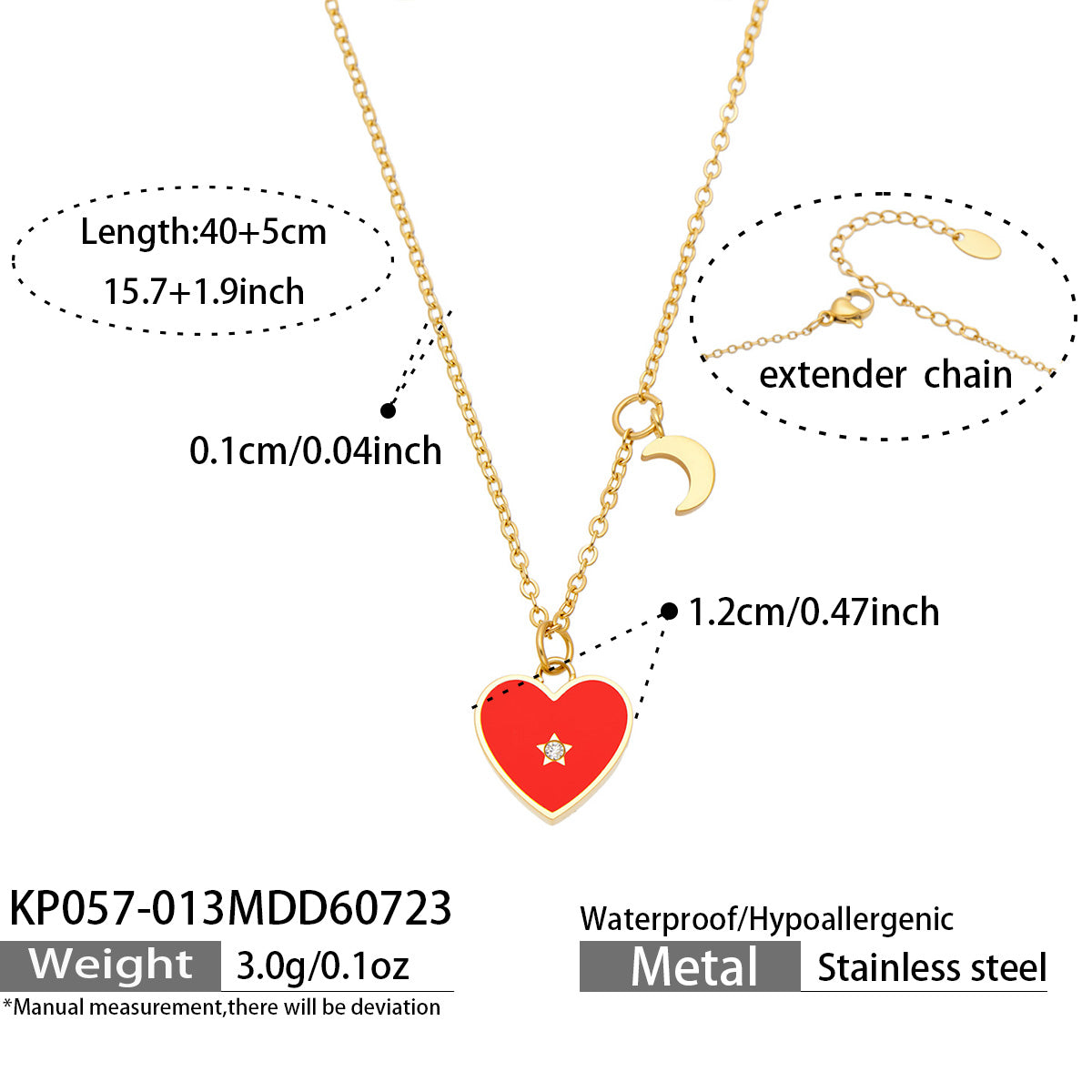 316L Stainless Steel 18K PVD Gold Heart Pendant Necklace made with 316L stainless steel and 18K PVD gold finish for wholesale jewelry buyers - image 23
