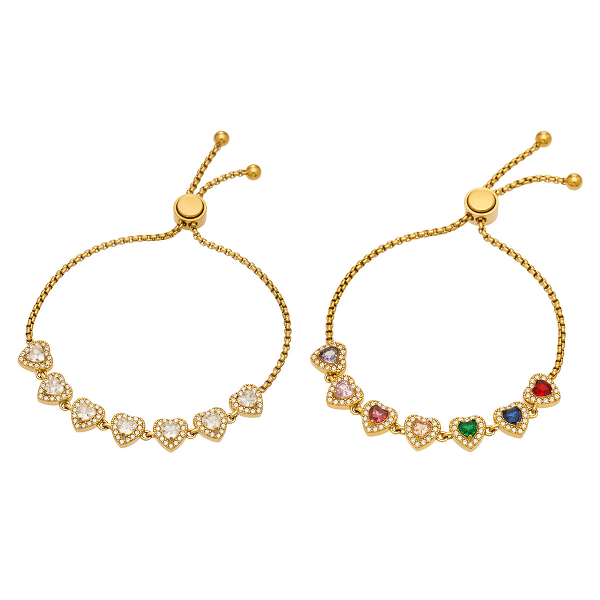 316L Stainless Steel 18K PVD Gold Heart Zircon Bracelet made with 316L stainless steel and 18K PVD gold finish for wholesale jewelry buyers - image 13