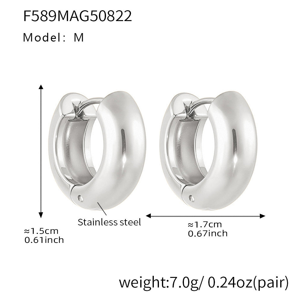 316L Stainless Steel Highly Polished 18K Gold Plated Hoop Huggie Earrings - Image 13
