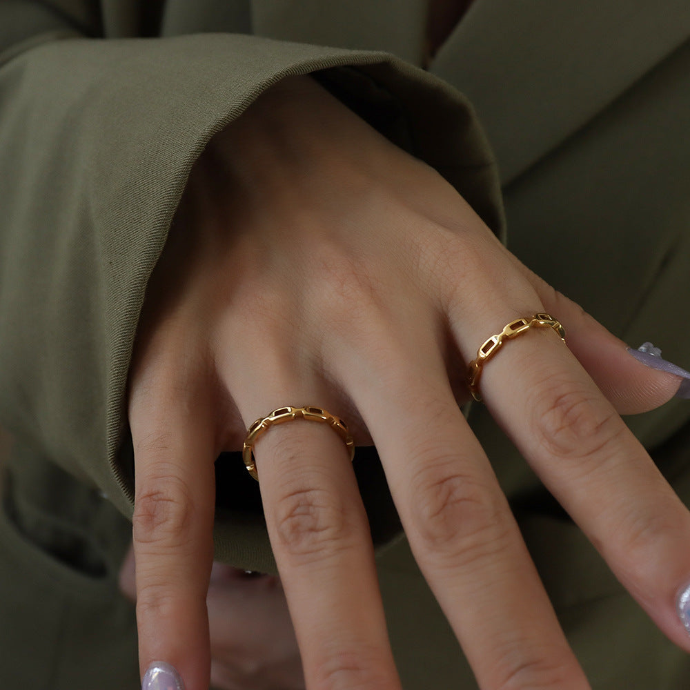 Elegant 316L Stainless Steel Hollow Ring