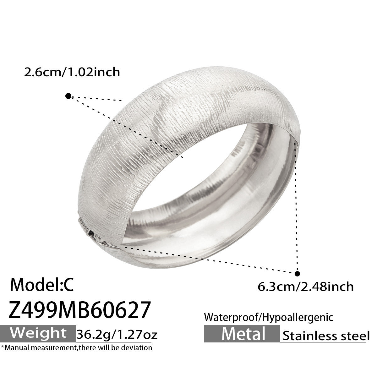 316L Stainless Steel 18K PVD Gold Irregular Bangle made with 316L stainless steel and 18K PVD gold finish for wholesale jewelry buyers - image 18