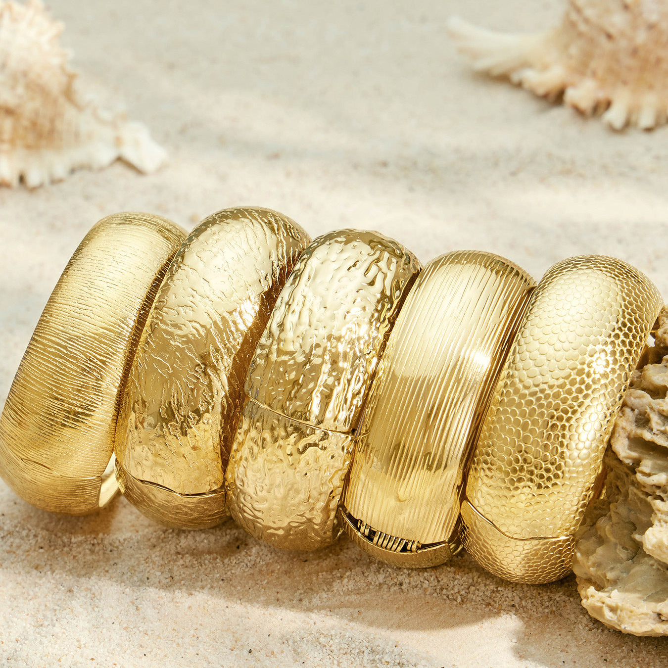 316L Stainless Steel 18K PVD Gold Irregular Bangle made with 316L stainless steel and 18K PVD gold finish for wholesale jewelry buyers - image 8