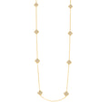 316L Stainless Steel CZ Flower Station Long Necklace