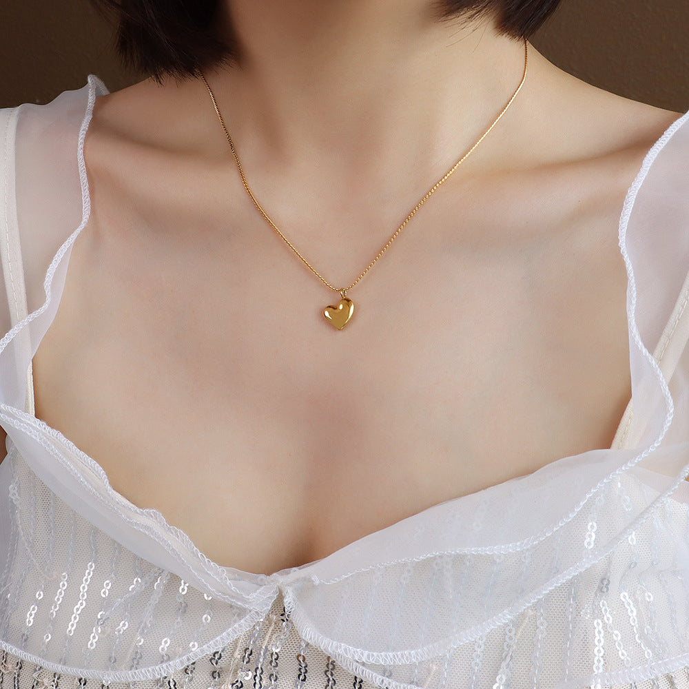 316L Stainless Steel Minimalist Heart Pendant Necklace - Image 3