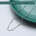 Steel / Thick Cross Beaded Chain 40cm + 5cm Extender