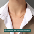 Gold / Dangling Square Bead Chain 40cm + 5cm Extender