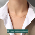 Gold / S-Link Chain 40cm + 5cm Extender