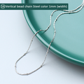 Steel / Dangling Square Bead Chain 40cm + 5cm Extender