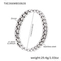 Steel / Heart Zircon Chain 17+5cm
