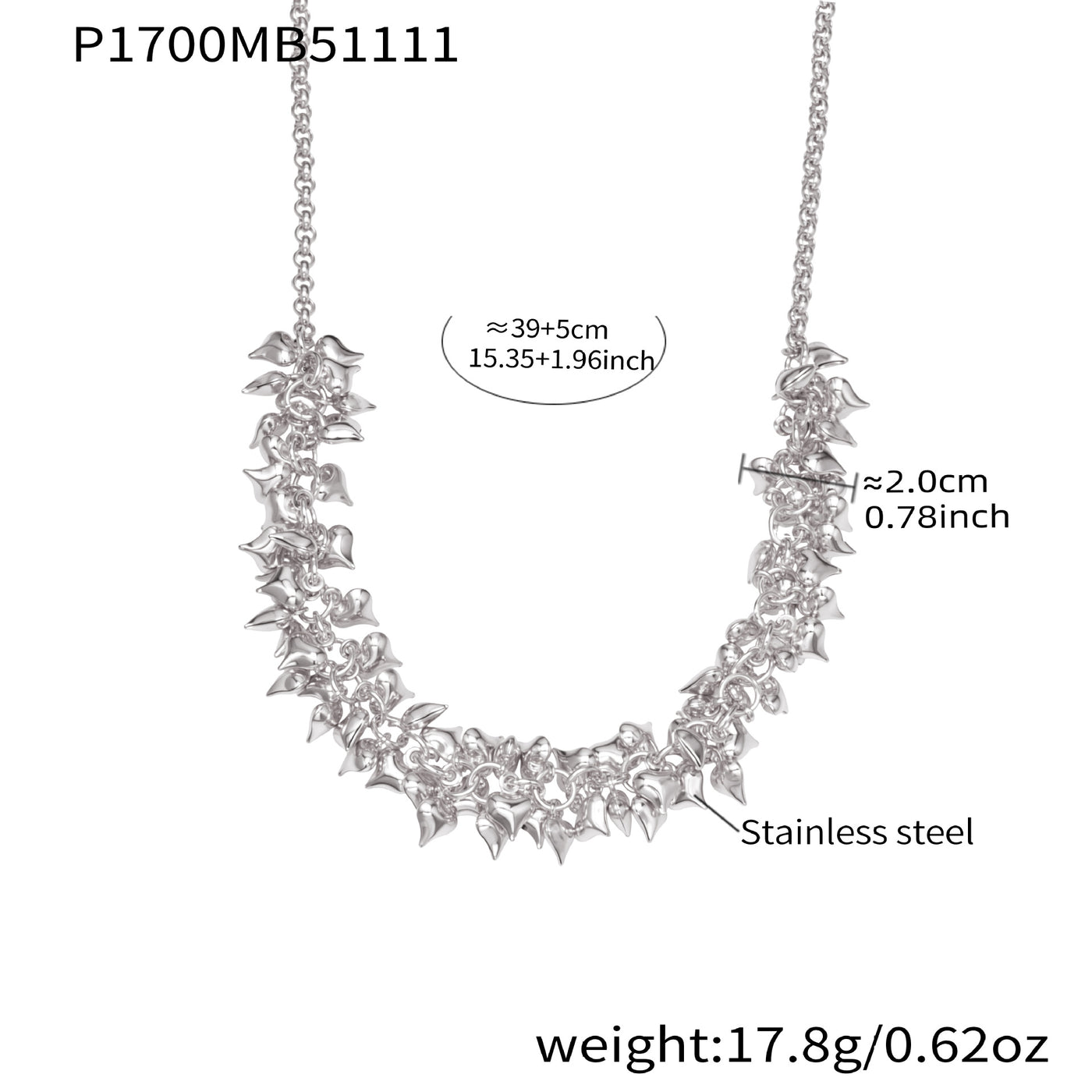 316L Stainless Steel Multi Heart Charm Necklace – Luxury Layered Chain