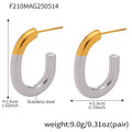 Geometric U-Shape Hoops / Two-Tone