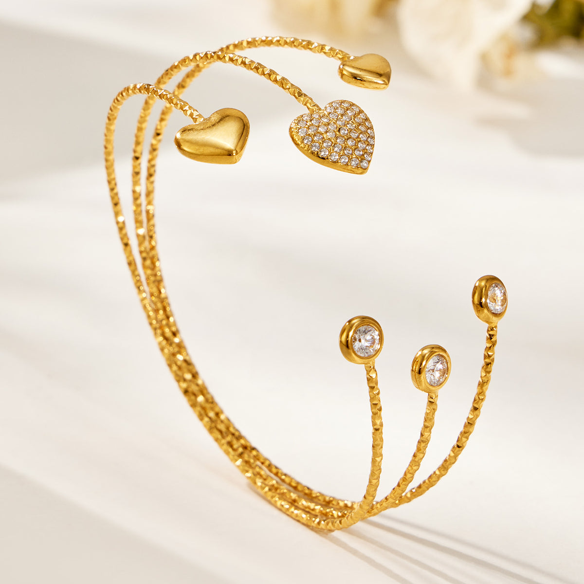 316L Stainless Steel 18K PVD Gold Multi-Layer Open Bangle made with 316L stainless steel and 18K PVD gold finish for wholesale jewelry buyers - image 15
