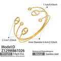 D Rectangular Zircon Gold Open Ring / Bangle