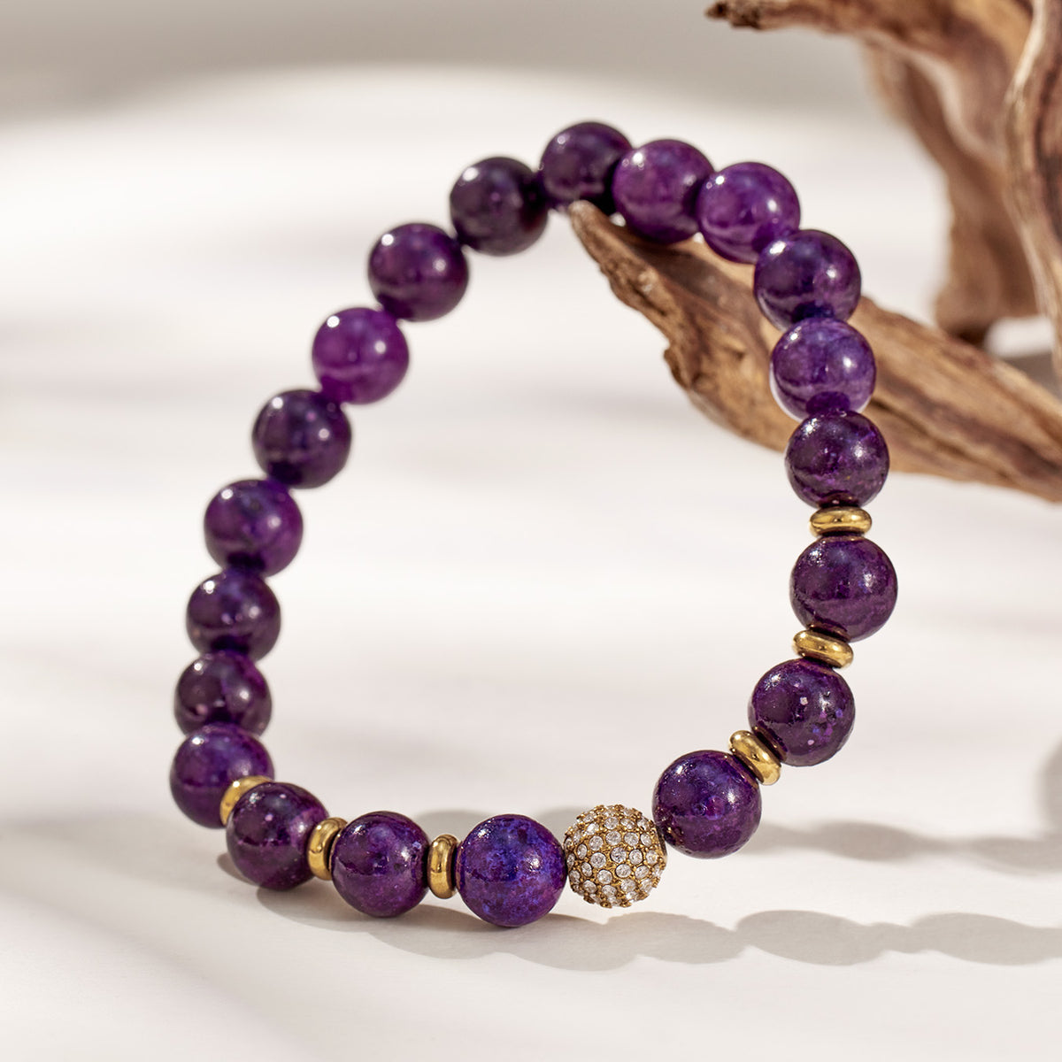 316L Stainless Steel 18K PVD Gold Natural Stone Beaded Bracelet made with 316L stainless steel and 18K PVD gold finish for wholesale jewelry buyers - image 24