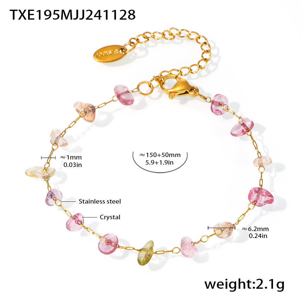 316L Stainless Steel 18K PVD Gold Natural Stone Crystal Necklace made with 316L stainless steel and 18K PVD gold finish for wholesale jewelry buyers - image 13