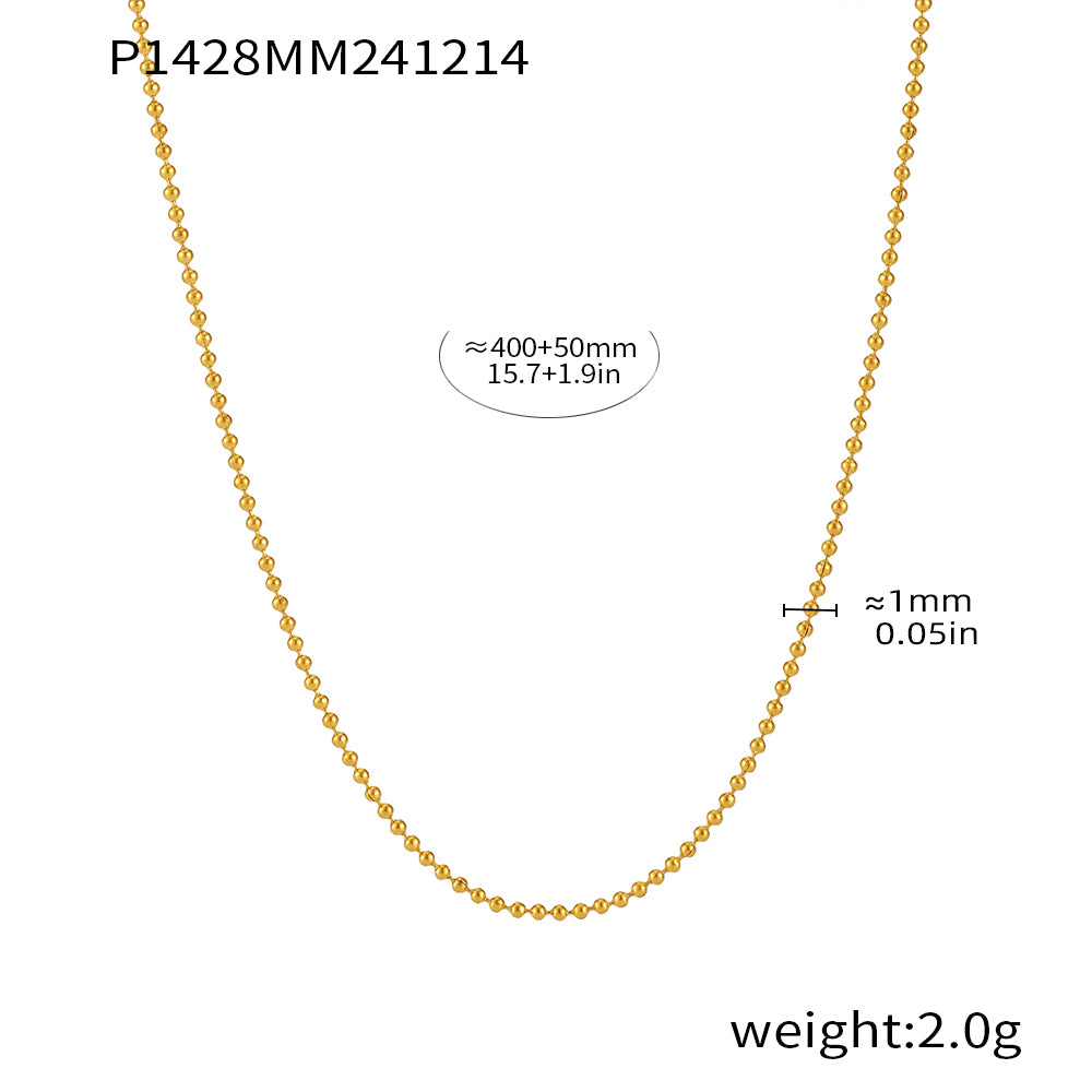316L Stainless Steel 18K PVD Gold Natural Stone Pearl Necklace made with 316L stainless steel and 18K PVD gold finish for wholesale jewelry buyers - image 5