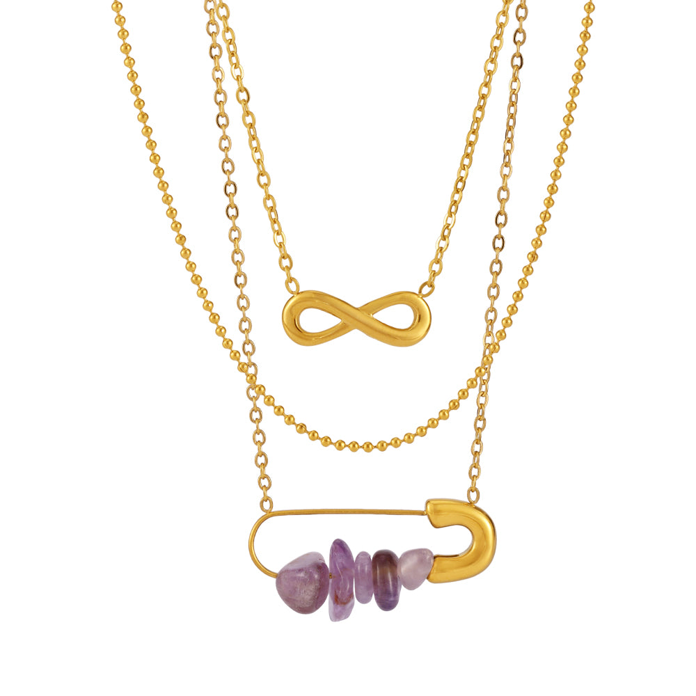 316L Stainless Steel 18K PVD Gold Natural Stone Pearl Necklace made with 316L stainless steel and 18K PVD gold finish for wholesale jewelry buyers - image 7