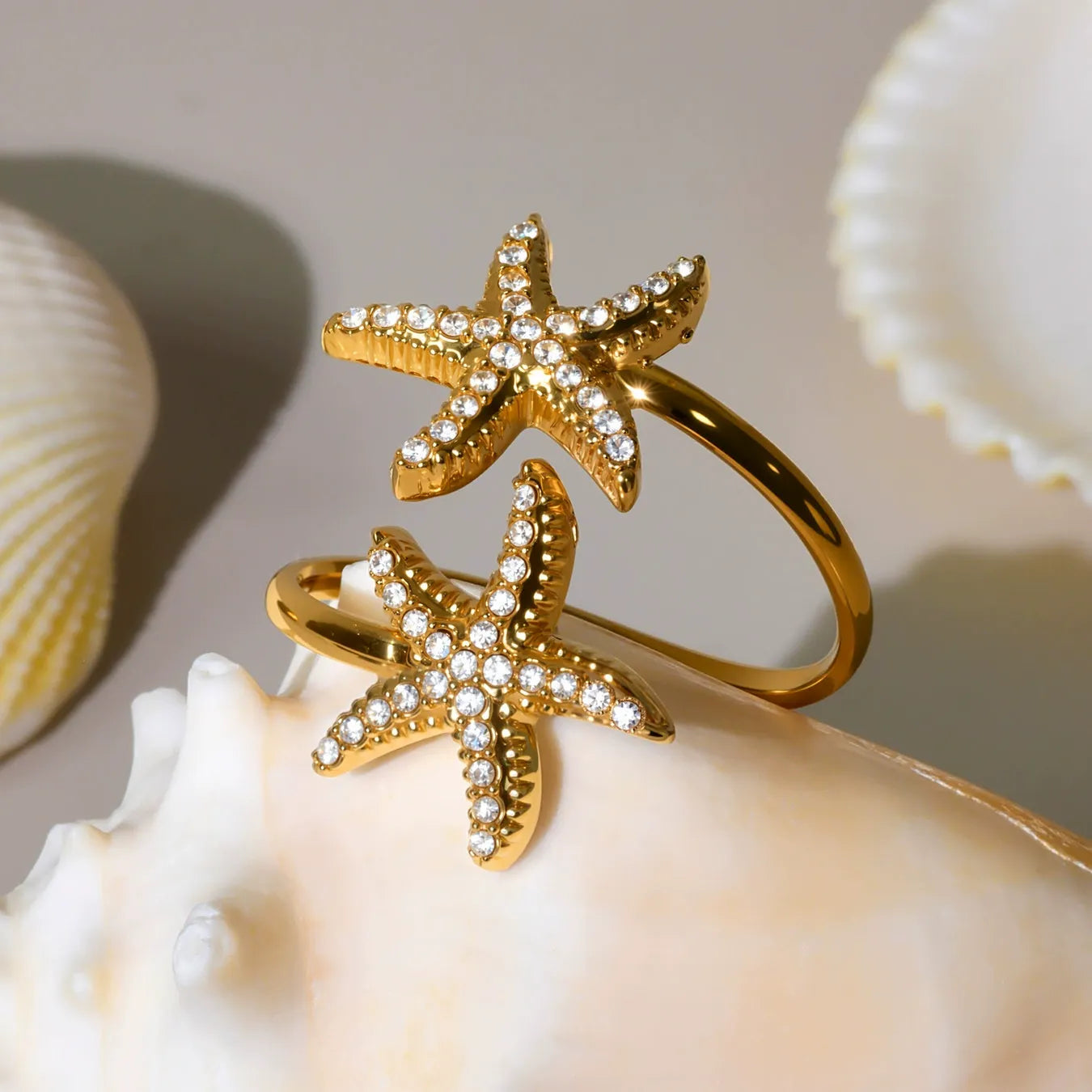 316L Stainless Steel Ocean Charm Zircon Ring Collection - Image 4