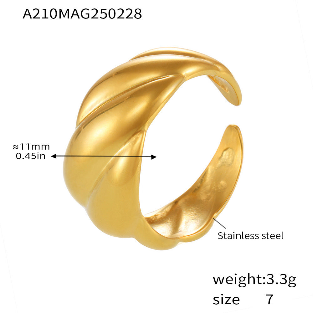 316L Stainless Steel 18K PVD Gold Open Design Ring made with 316L stainless steel and 18K PVD gold finish for wholesale jewelry buyers - image 6
