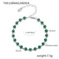 Bracelet / Steel Green Zircon
