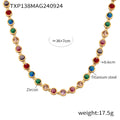 Necklace / Gold Mixed Color Zircon