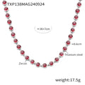 Necklace / Steel Red Zircon