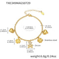 Gold / Teddy Bear Zircon Bracelet 16+5cm