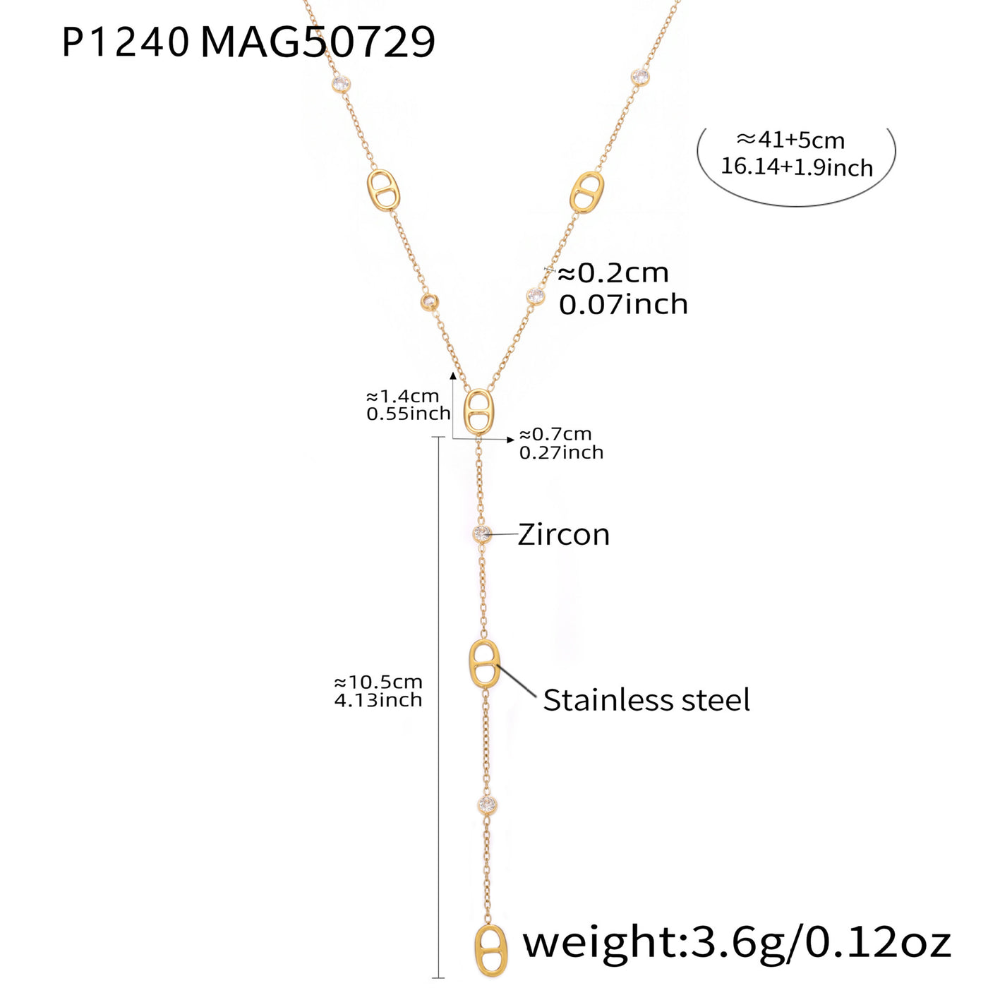 316L Stainless Steel Playful Bear & Elegant Y-Shape Tassel Necklace, Bracelet & Anklet - Image 10
