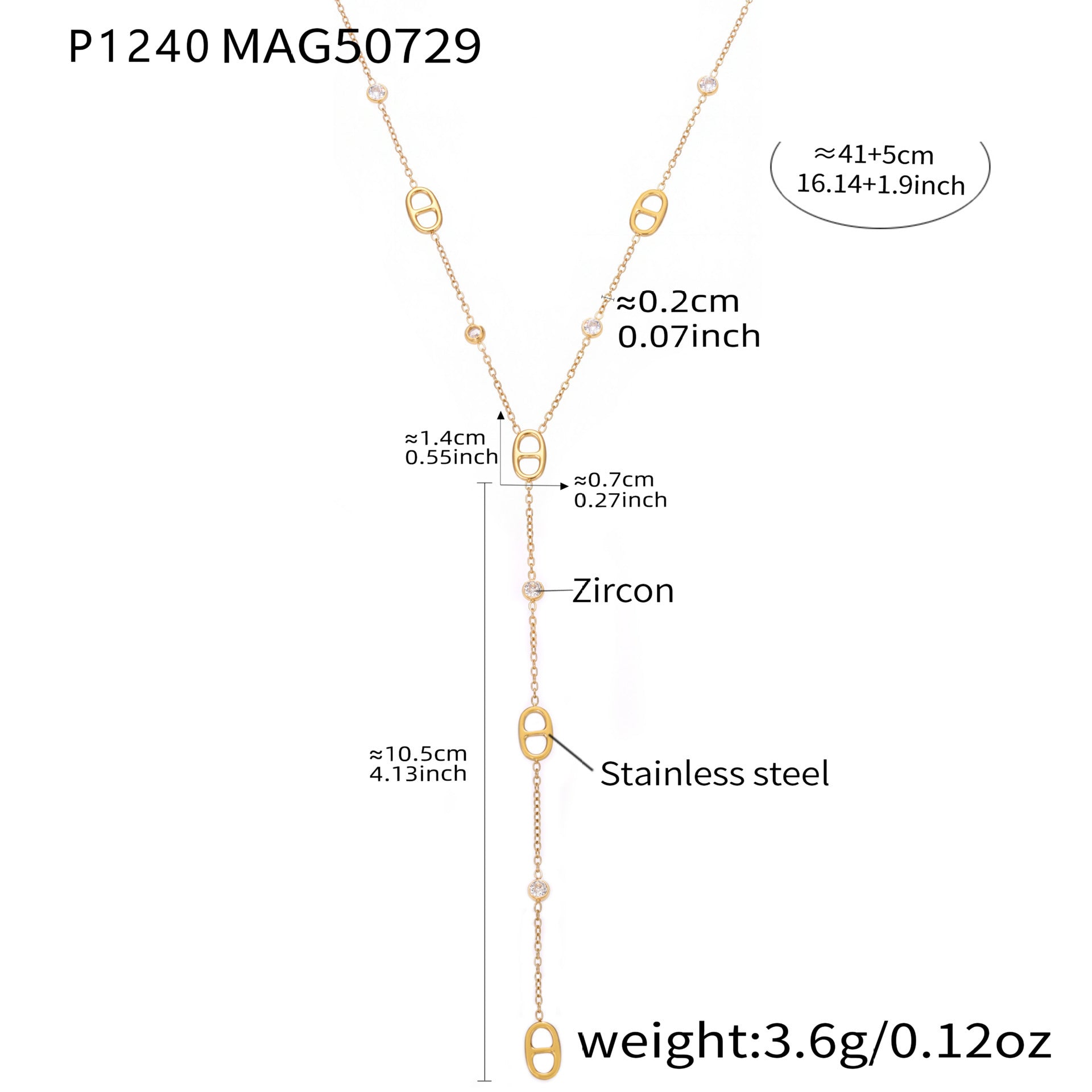 316L Stainless Steel Playful Bear & Elegant Y-Shape Tassel Necklace, Bracelet & Anklet - Image 10