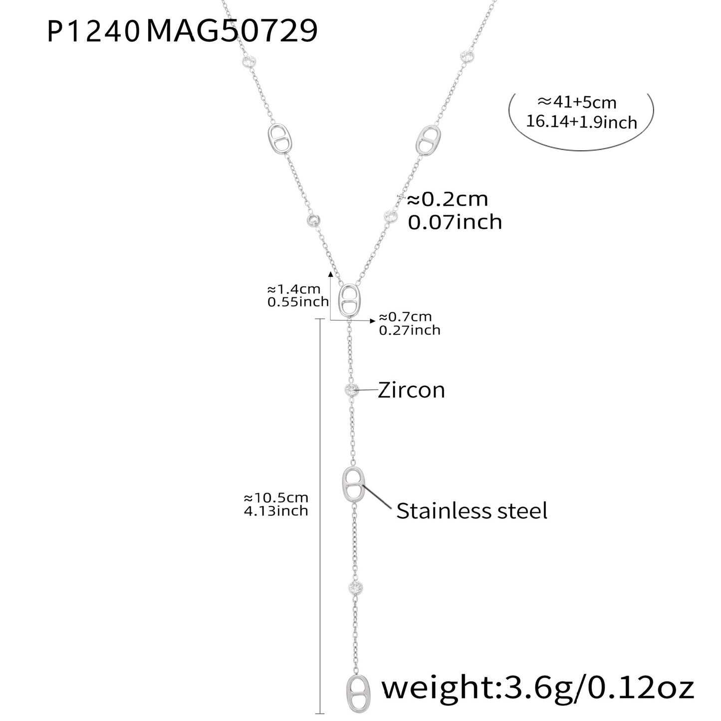 316L Stainless Steel Playful Bear & Elegant Y-Shape Tassel Necklace, Bracelet & Anklet - Image 11