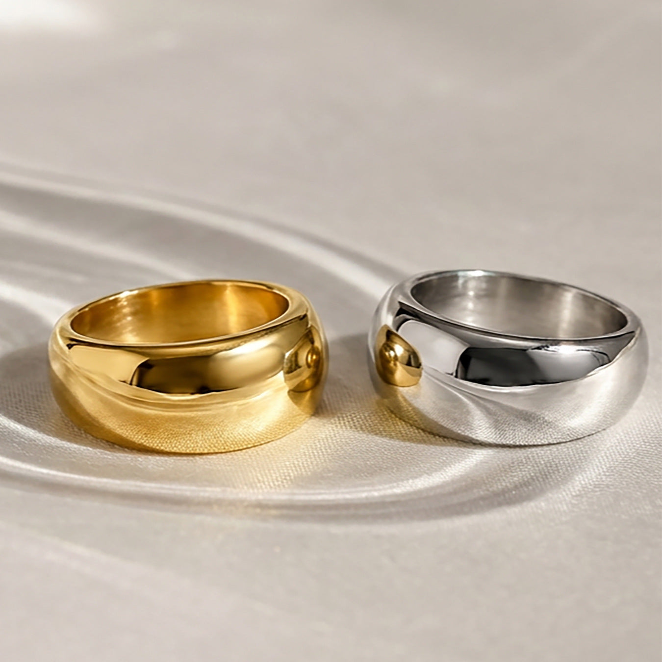 316L Stainless Steel Polished Dome Ring | Minimalist Cool Tone Wholesale
