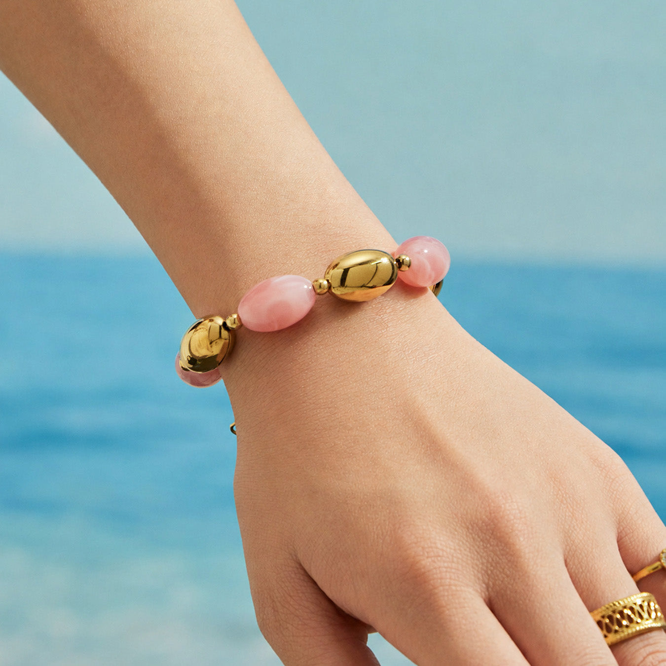 316L Stainless Steel 18K PVD Gold Resin Jewelry Bracelet and Necklace Collection made with 316L stainless steel and 18K PVD gold finish for wholesale jewelry buyers - image 14