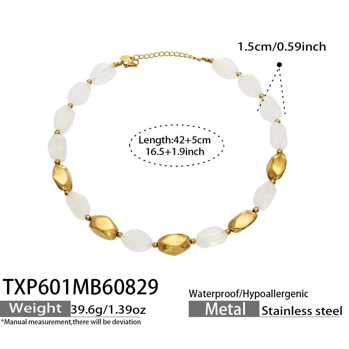 316L Stainless Steel 18K PVD Gold Resin Chain Bracelet & Necklace made with 316L stainless steel and 18K PVD gold finish for wholesale jewelry buyers - image 34