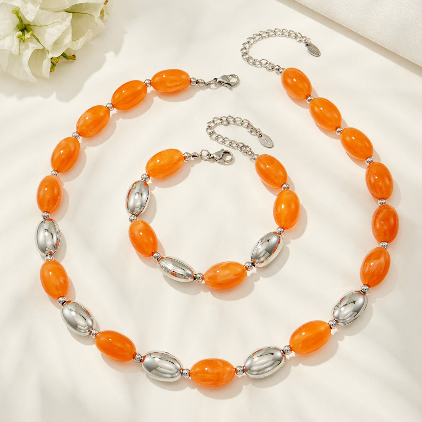 316L Stainless Steel 18K PVD Gold Resin Jewelry Bracelet and Necklace Collection made with 316L stainless steel and 18K PVD gold finish for wholesale jewelry buyers - image 6