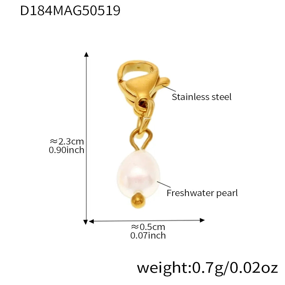 Complete 18K PVD gold shell starfish conch and freshwater pearl charm anklet bracelet set, factory direct wholesale beach jewelry