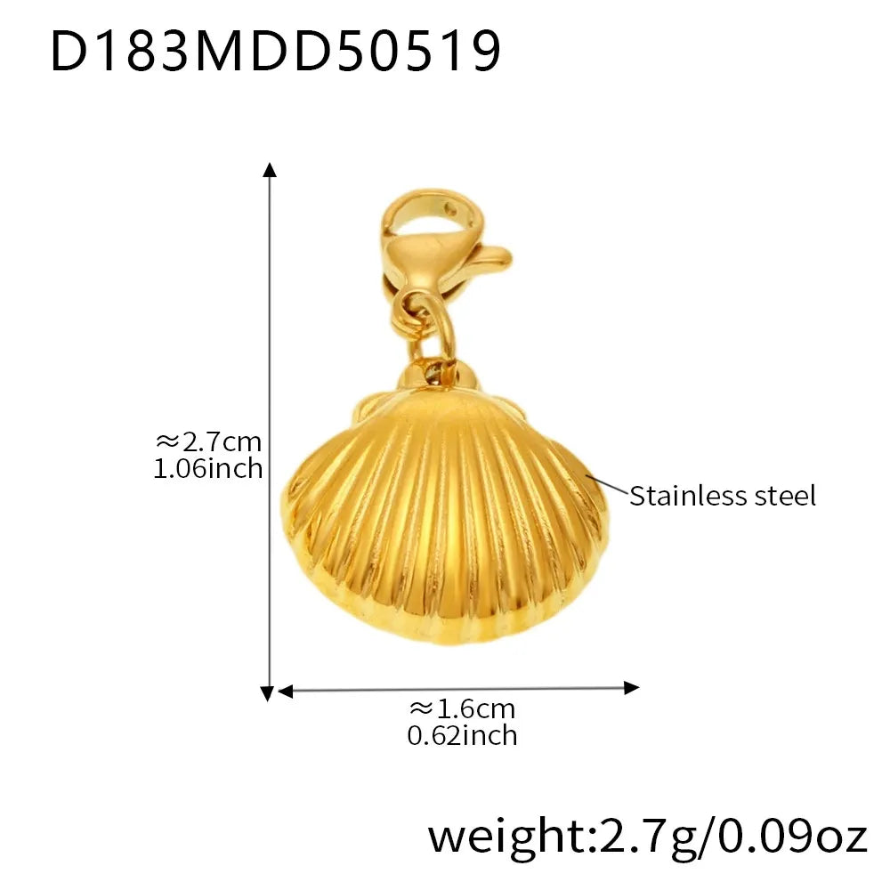 Product detail of starfish charm in 18K PVD gold stainless steel, coastal summer charm jewelry for beach boutiques