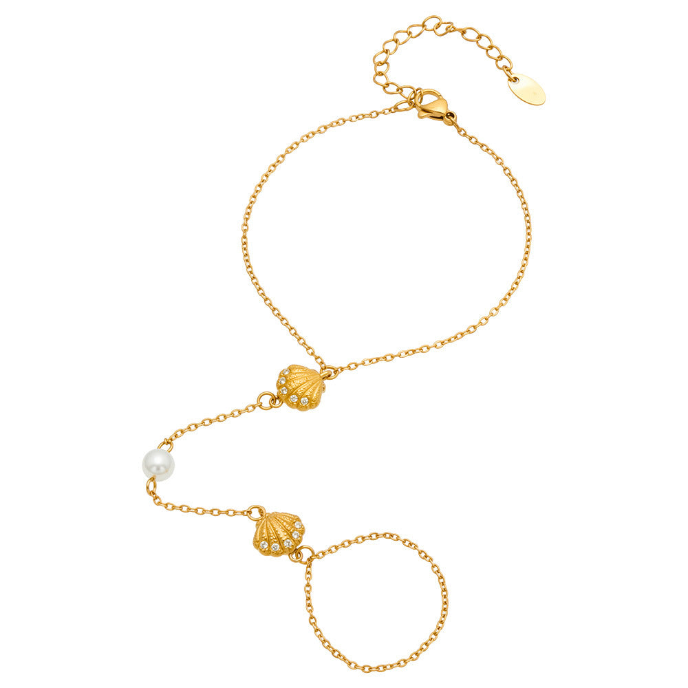 Stunning 316L Stainless Steel Shell Pendant Chain Bracelet